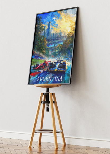 Argentina Formula Racing Art Poster & Canvas Print | Dynamic Motorsport Wall Art