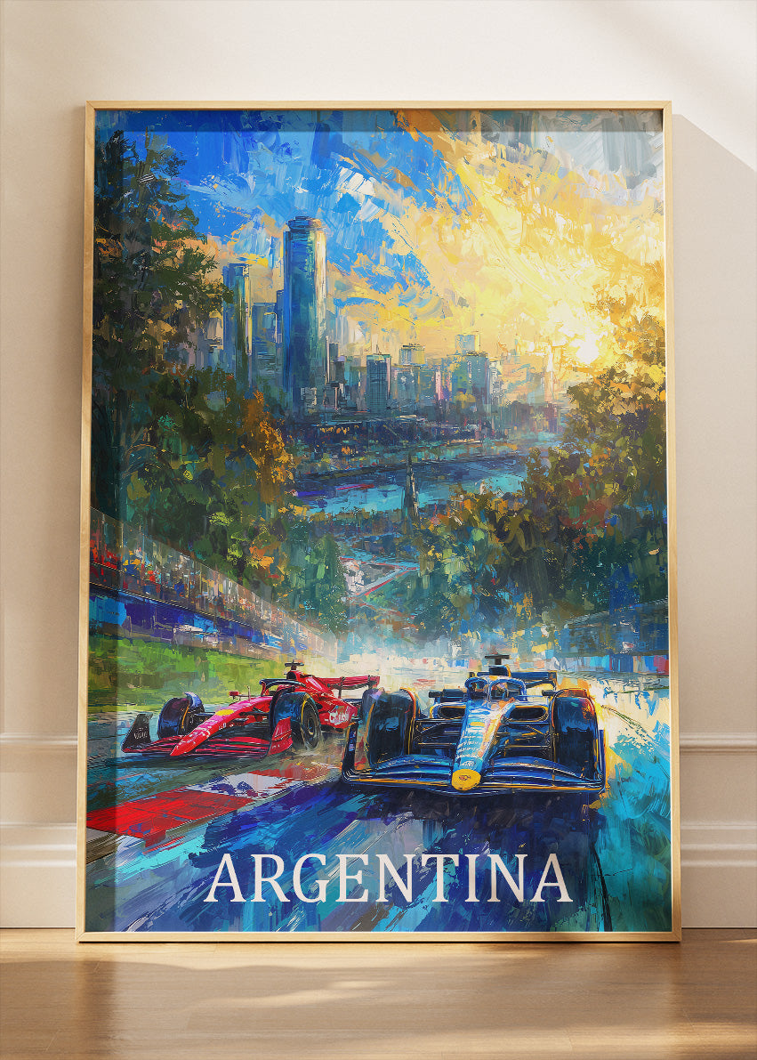 Argentina Formula Racing Art Poster & Canvas Print | Dynamic Motorsport Wall Art
