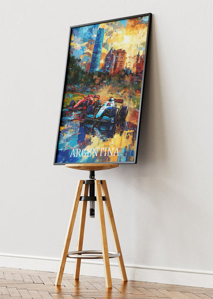 Argentina Formula Racing Art Poster & Canvas Print | Expressive Motorsport Wall Art