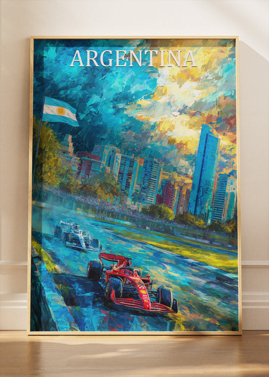 Argentina Formula Racing City Poster & Canvas Print | Vibrant Motorsport Wall Art