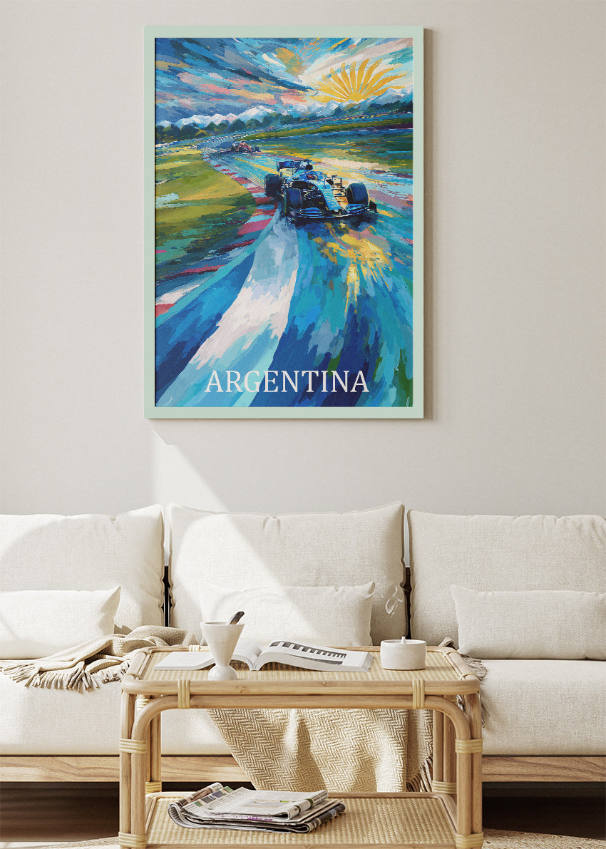 Argentina Formula Racing Sunrise Poster & Canvas Print | Expressive Motorsport Wall Art
