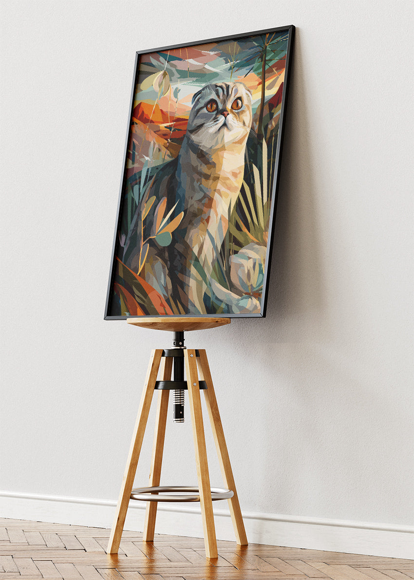 Artistic Cat Landscape Canvas Print & Poster – Modern Animal Wall Art – AI PRINT LAB