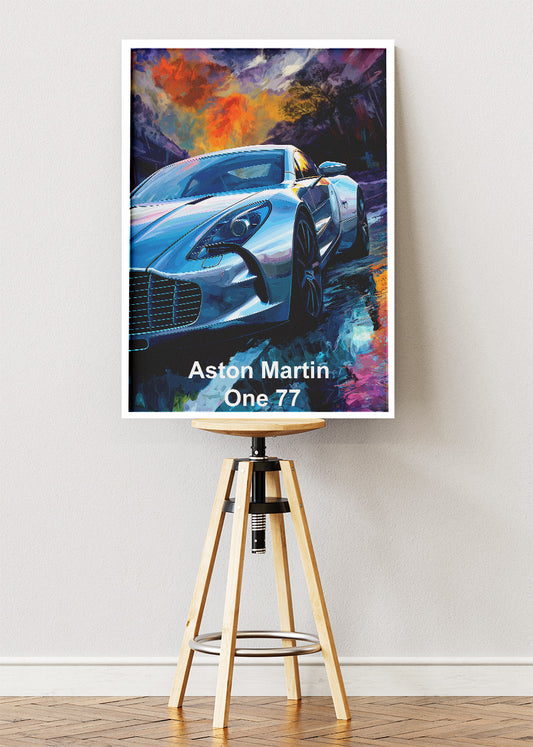 Aston Martin One-77 Supercar Art Poster & Canvas Print – Expressive Luxury Car Wall Art