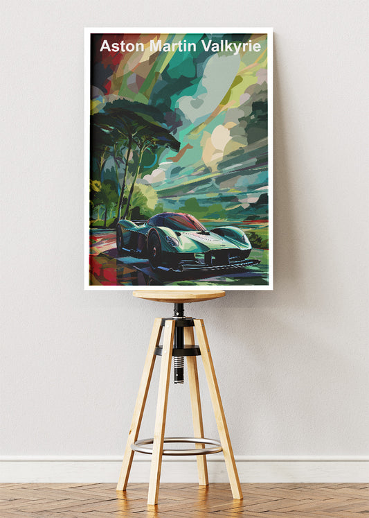 Aston Martin Valkyrie Artistic Landscape Poster & Canvas Print – Luxury Hypercar Wall Art