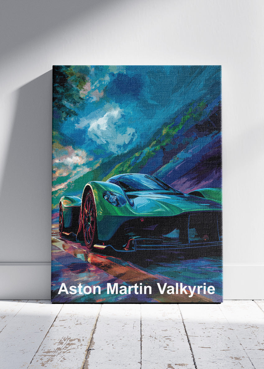Aston Martin Valkyrie Hypercar Art Poster & Canvas Print – Dark Cinematic Performance Wall Art