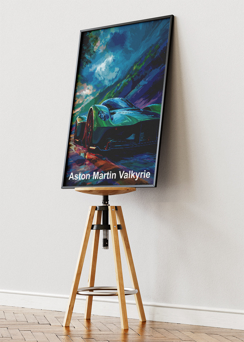 Aston Martin Valkyrie Hypercar Art Poster & Canvas Print – Dark Cinematic Performance Wall Art