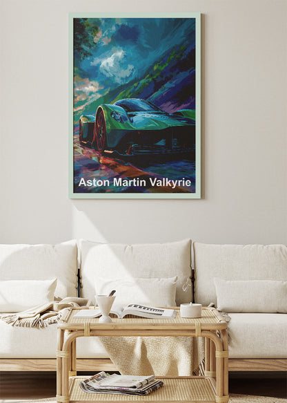 Aston Martin Valkyrie Hypercar Art Poster & Canvas Print – Dark Cinematic Performance Wall Art