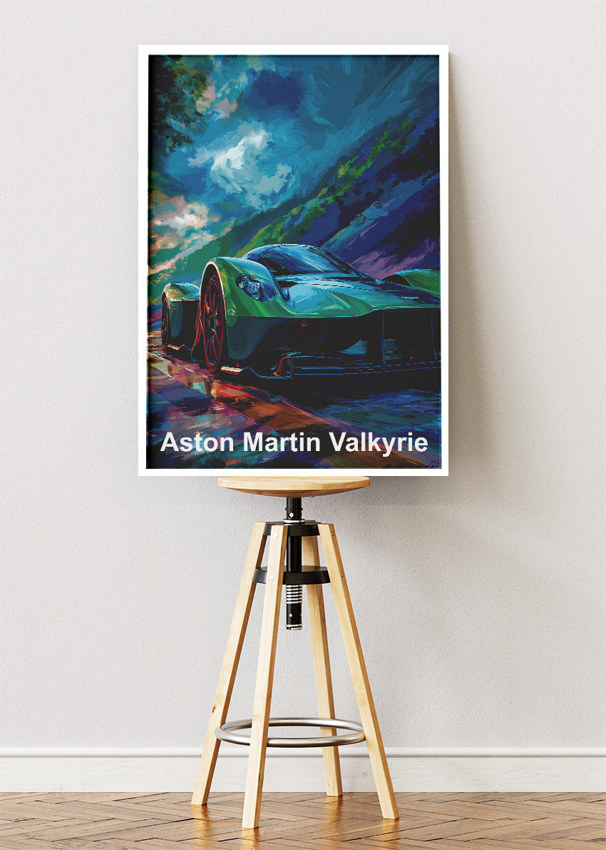 Aston Martin Valkyrie Hypercar Art Poster & Canvas Print – Dark Cinematic Performance Wall Art
