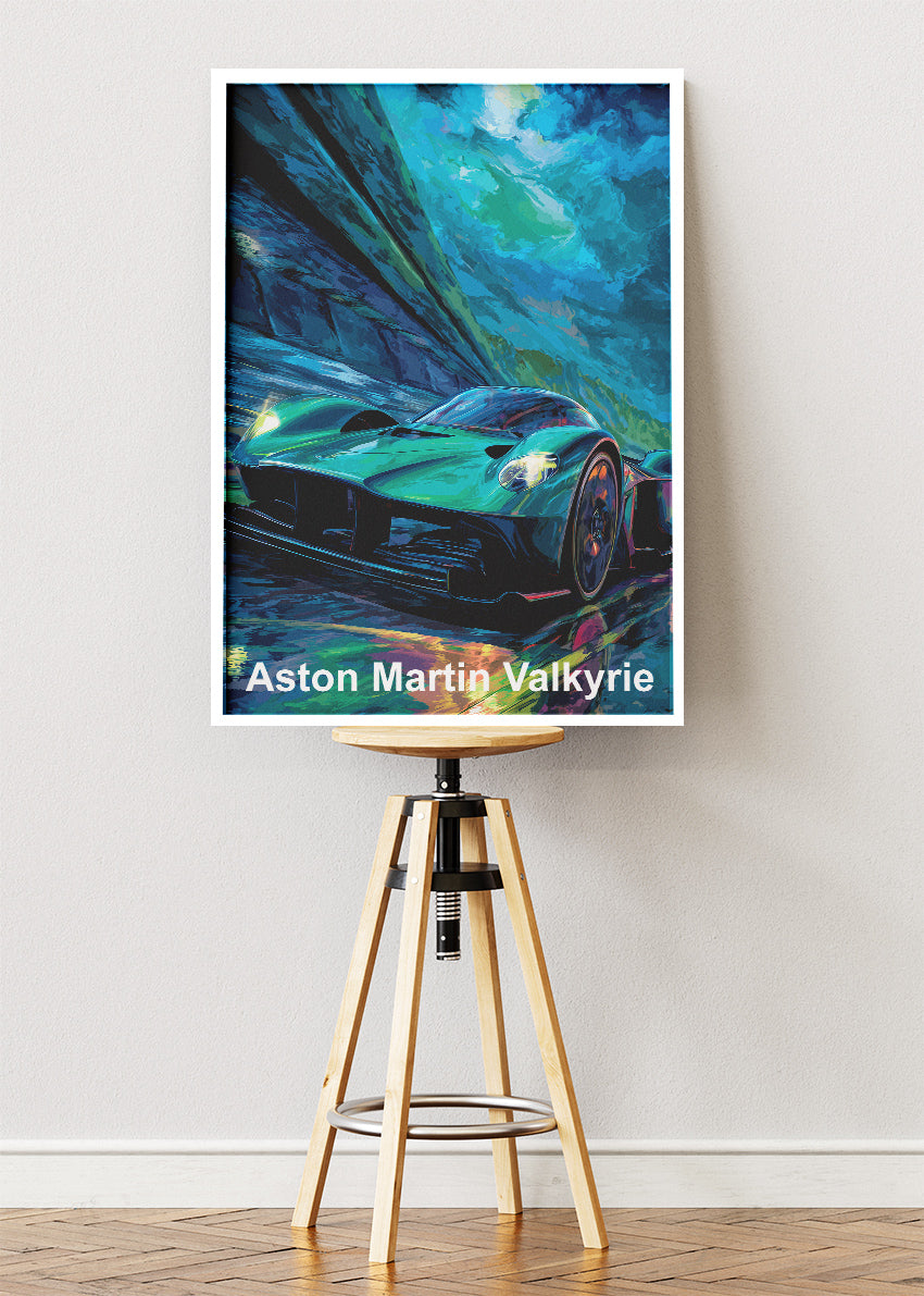 Aston Martin Valkyrie Hypercar Art Poster & Canvas Print – Futuristic Performance Wall Art