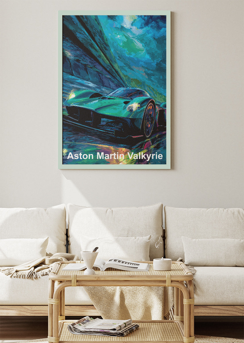 Aston Martin Valkyrie Hypercar Art Poster & Canvas Print – Futuristic Performance Wall Art