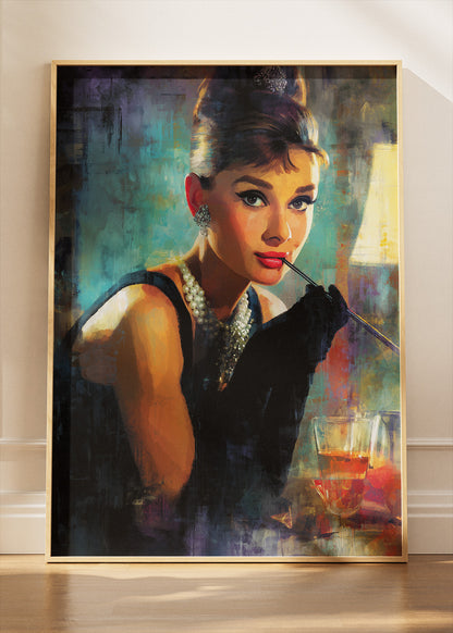 Audrey Hepburn Timeless Vintage Glamour Portrait Wall Art Poster & Canvas Print