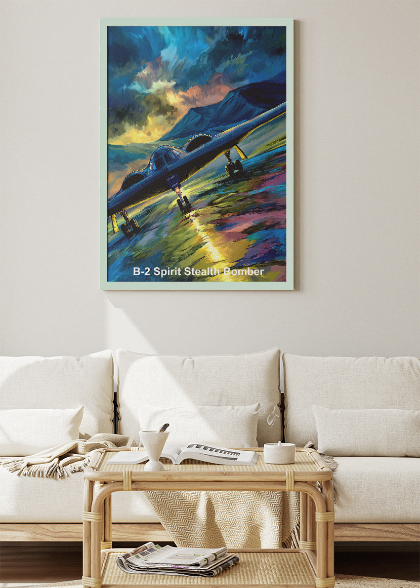 B-2 Spirit Stealth Bomber Canvas Print – Dramatic Aviation Wall Art