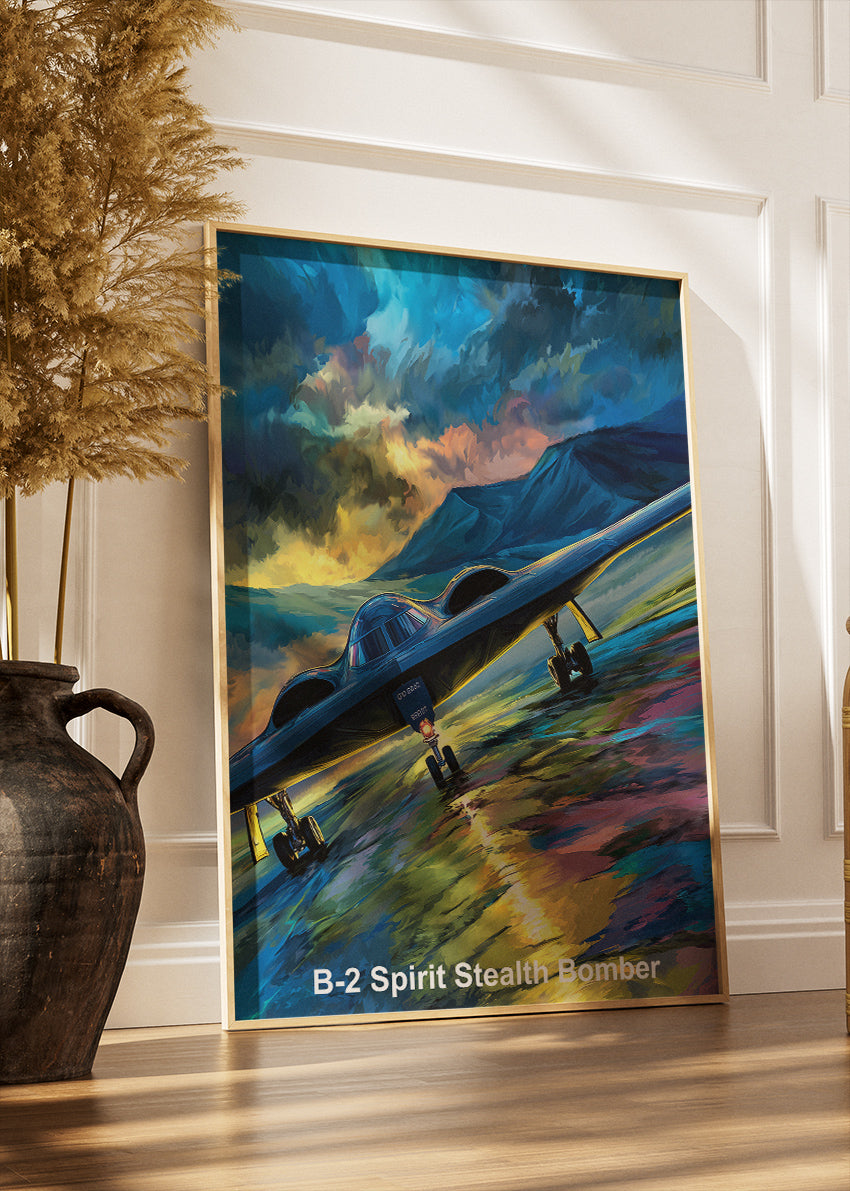 B-2 Spirit Stealth Bomber Canvas Print – Dramatic Aviation Wall Art