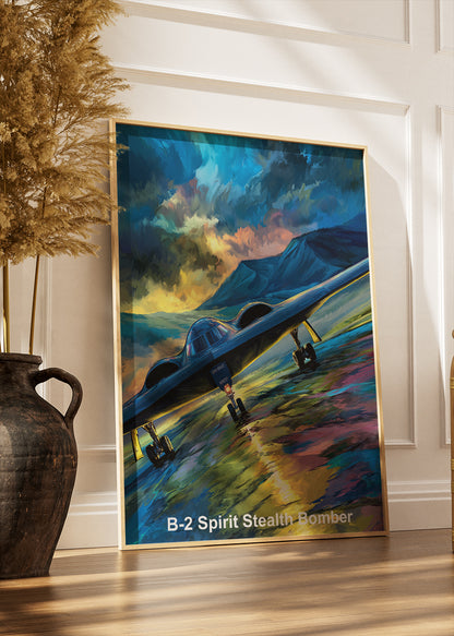 B-2 Spirit Stealth Bomber Canvas Print – Dramatic Aviation Wall Art