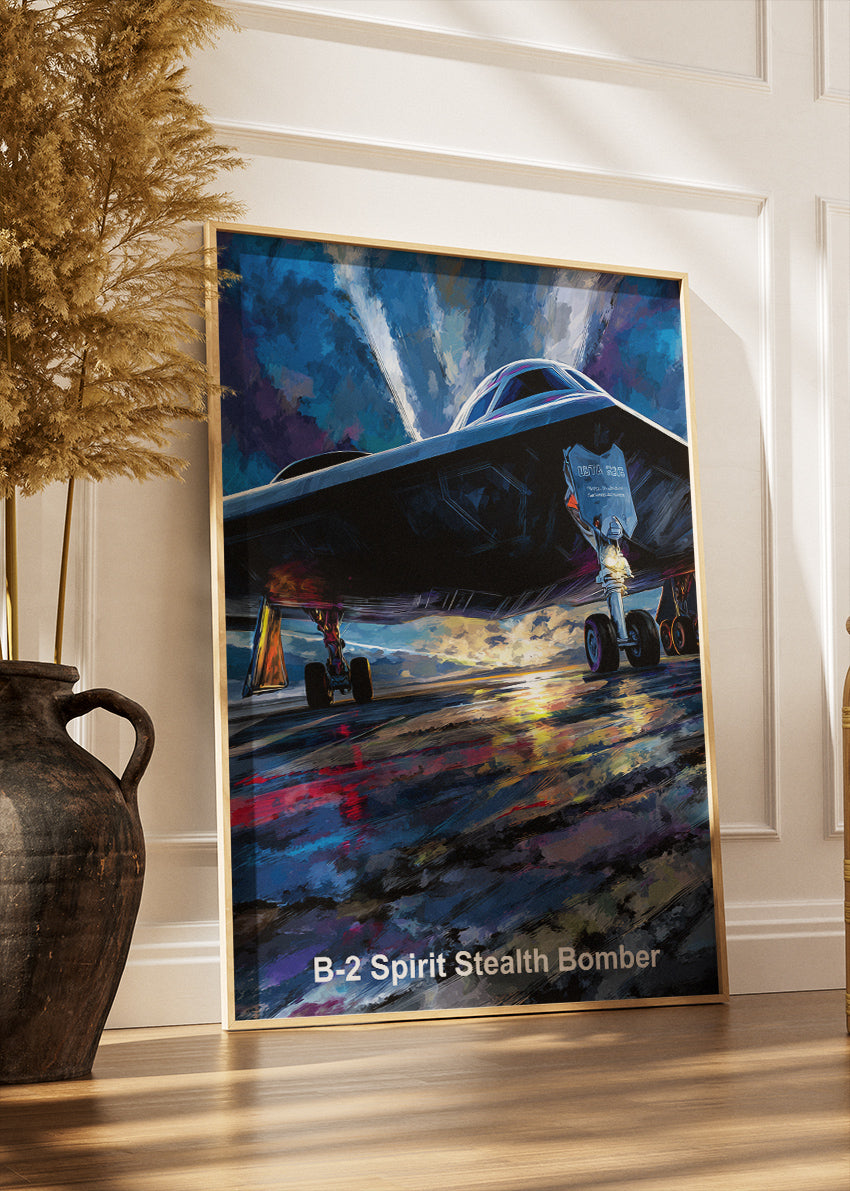 B-2 Spirit Stealth Bomber Canvas Print – Modern Aviation Military Art