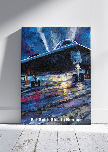 B-2 Spirit Stealth Bomber Canvas Print – Modern Aviation Military Art