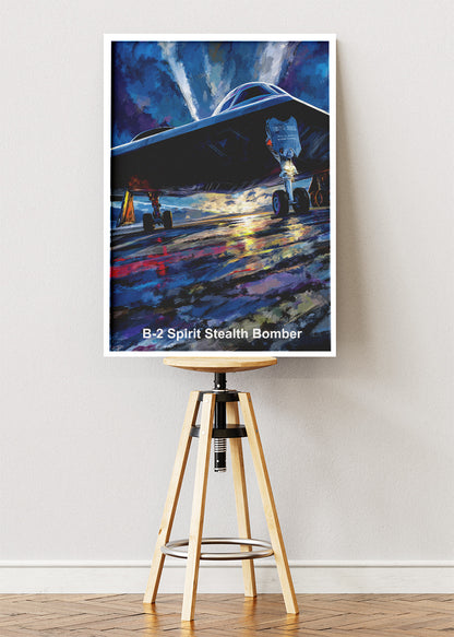 B-2 Spirit Stealth Bomber Canvas Print – Modern Aviation Military Art