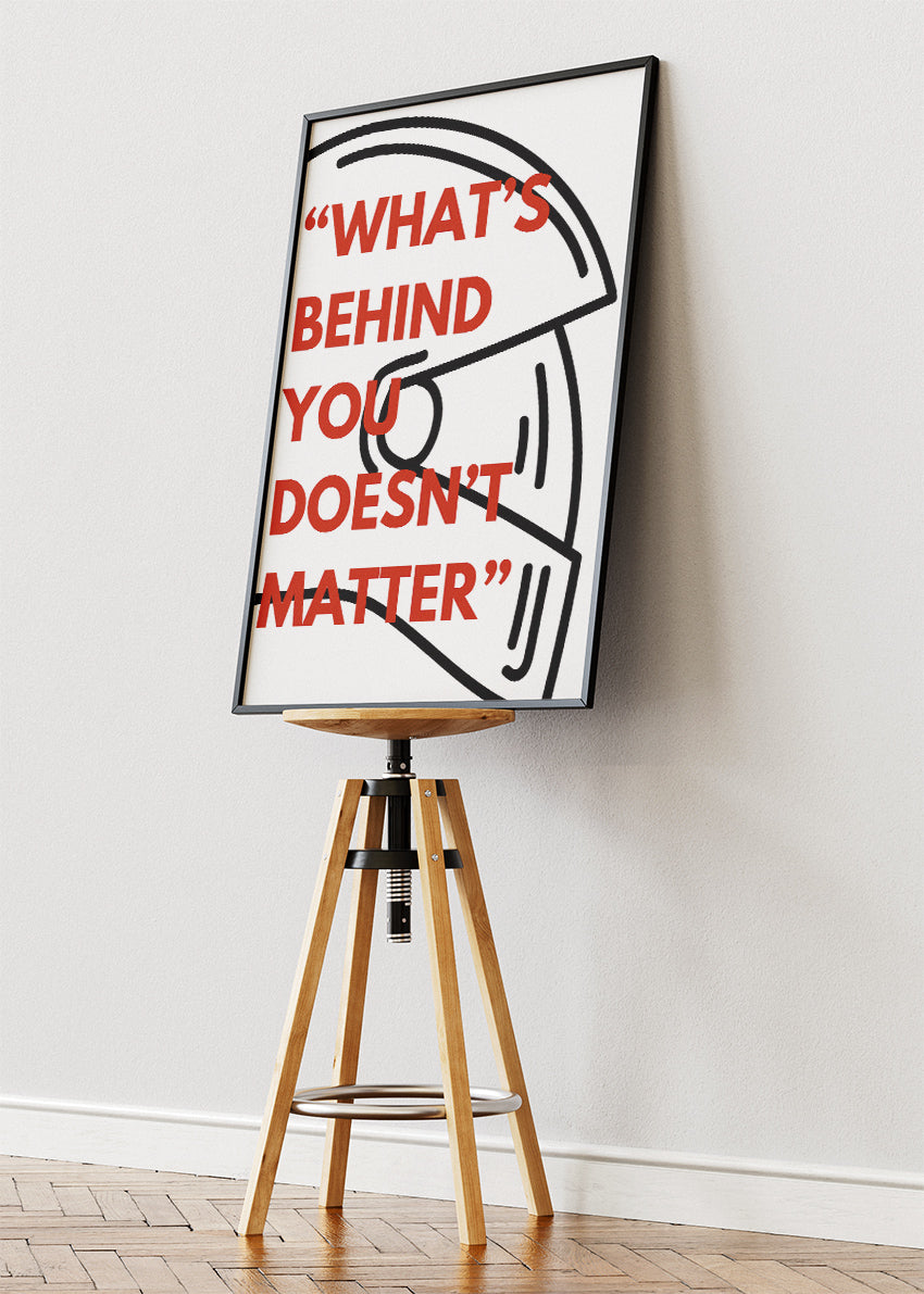 Motivational Racing Quote Poster & Canvas Print | Minimal Helmet Wall Art