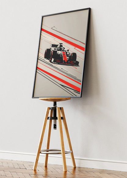 Minimal Formula Racing Poster & Canvas Print | Modern Motorsport Wall Art