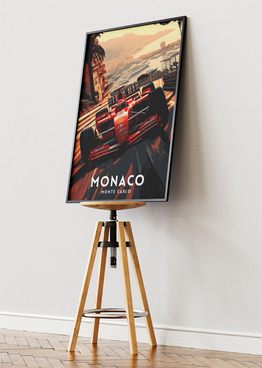 Monaco Monte Carlo Formula Racing Poster & Canvas Print | Luxury Motorsport Wall Art