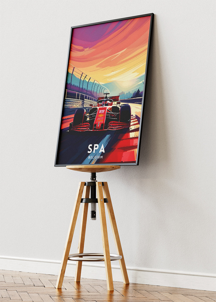 Spa Belgium Formula Racing Poster & Canvas Print | Iconic Circuit Motorsport Wall Art