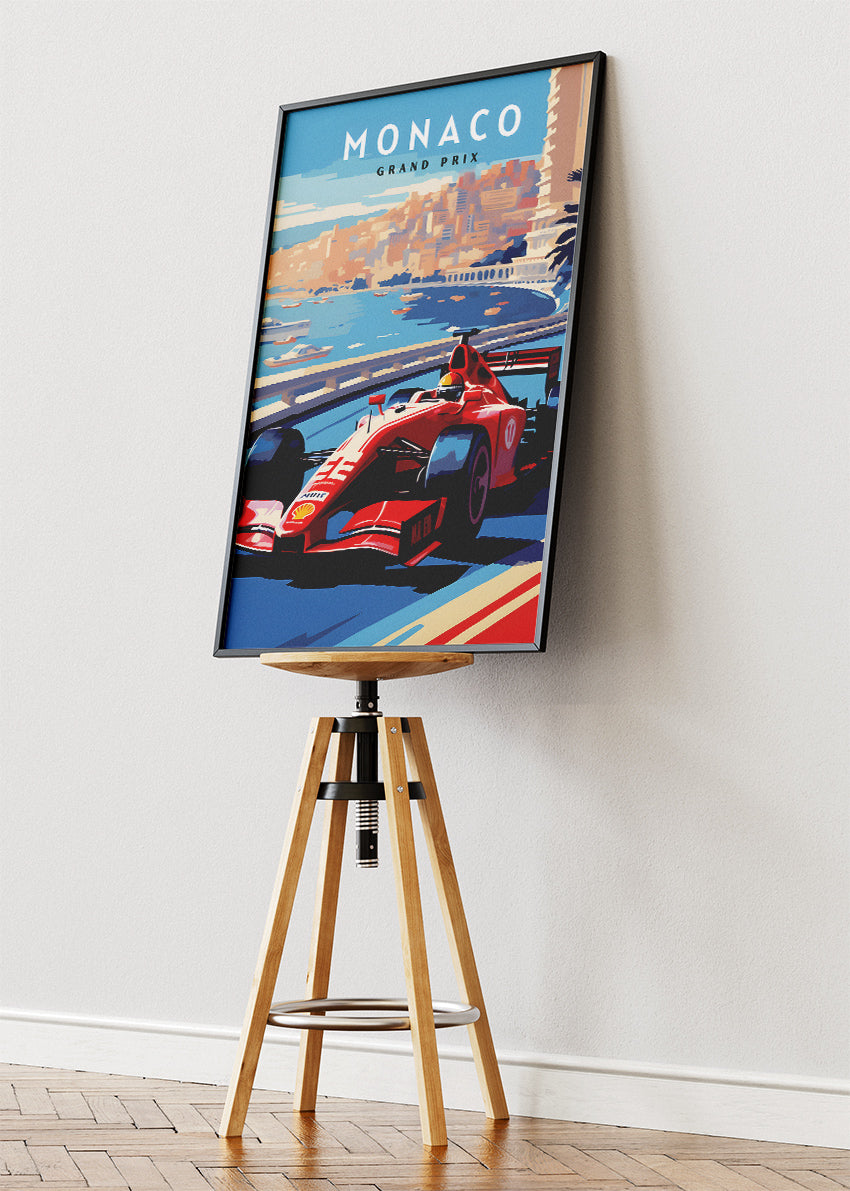 Monaco Grand Prix Formula Racing Poster & Canvas Print | Coastal Motorsport Wall Art