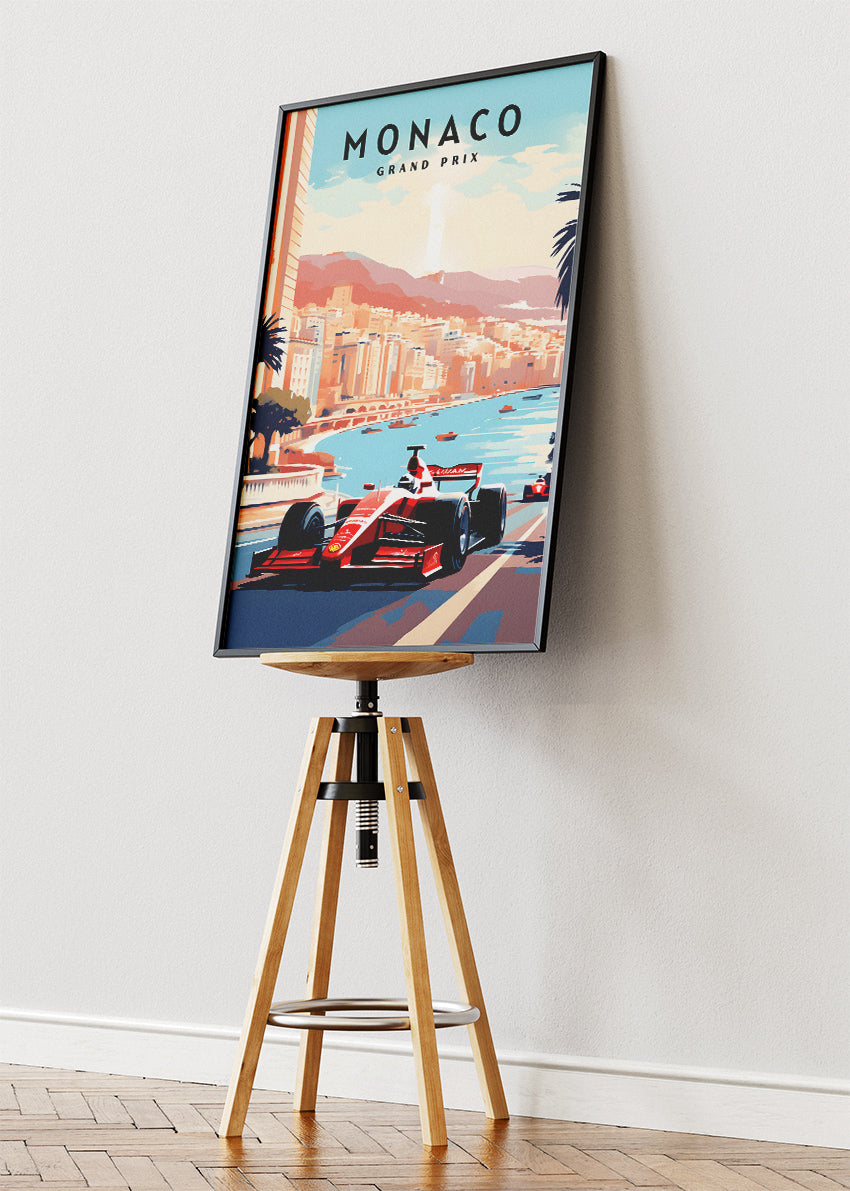 Monaco Grand Prix Formula Racing Poster & Canvas Print | Iconic Coastal Motorsport Wall Art