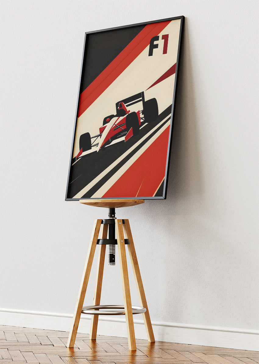 F1 Racing Poster & Canvas Print | Minimal Retro Formula Motorsport Wall Art