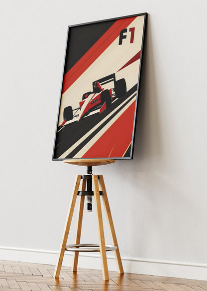 F1 Racing Poster & Canvas Print | Minimal Retro Formula Motorsport Wall Art