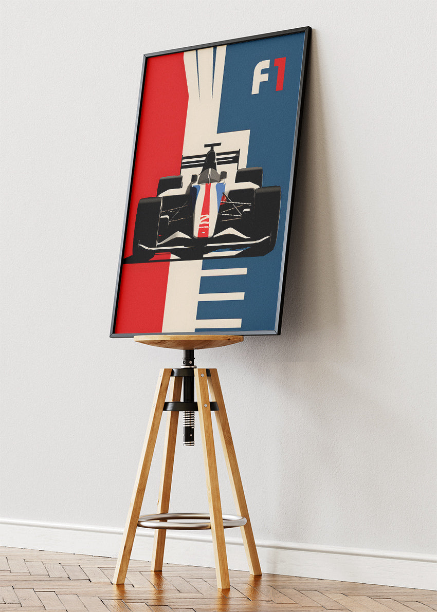 Formula 1 Minimalist Racing Poster & Canvas | Modern F1 Wall Art Print
