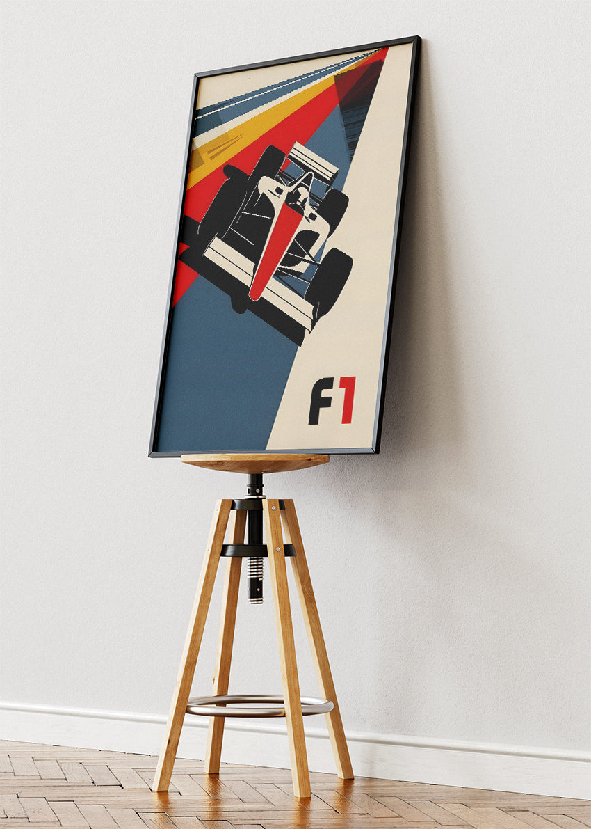 Formula 1 Retro Modern Poster & Canvas | Minimal F1 Racing Wall Art