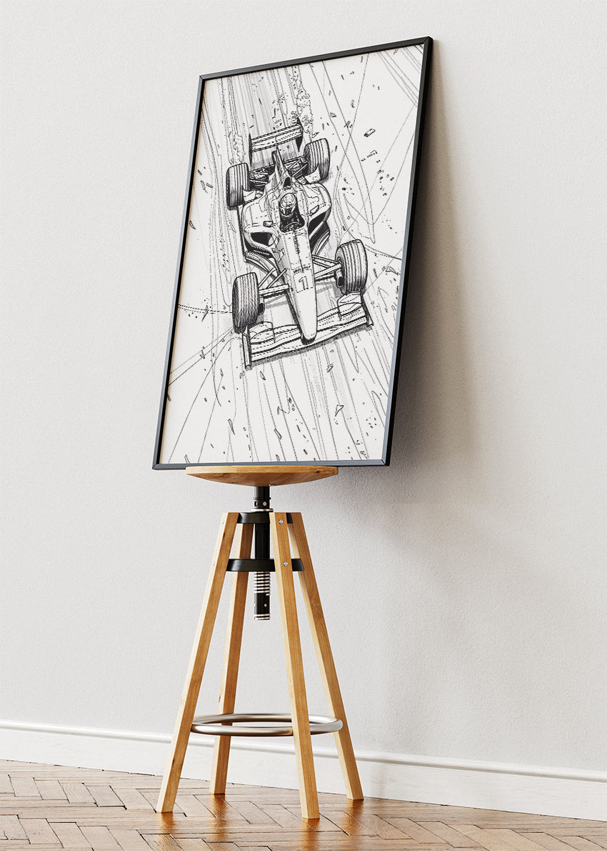 Formula 1 Line Art Poster & Canvas | Minimal Motorsport Sketch Wall Art