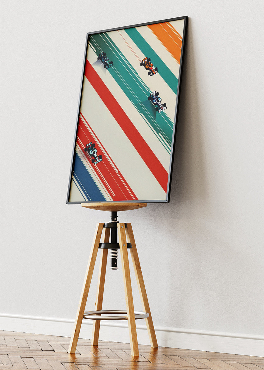 Abstract Formula One Racing Lines Poster & Canvas | Modern Motorsport Wall Art