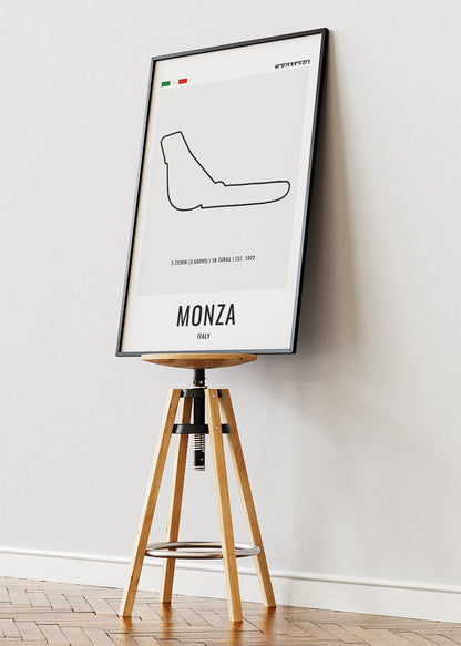 Monza Formula One Circuit Map Poster & Canvas | Italy Motorsport Wall Art