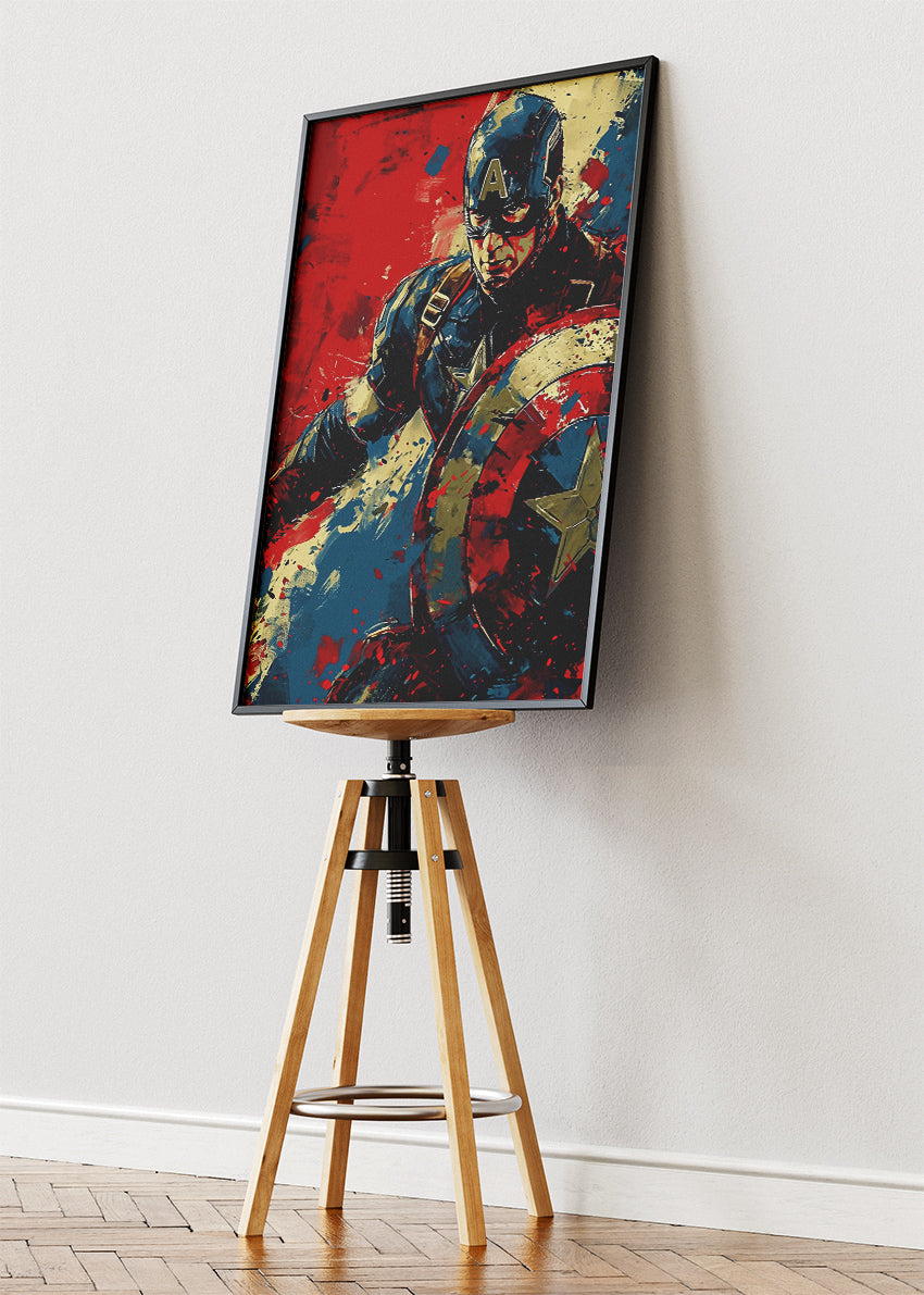 Captain America Shield Portrait Canvas & Poster Print – AI PRINT LAB