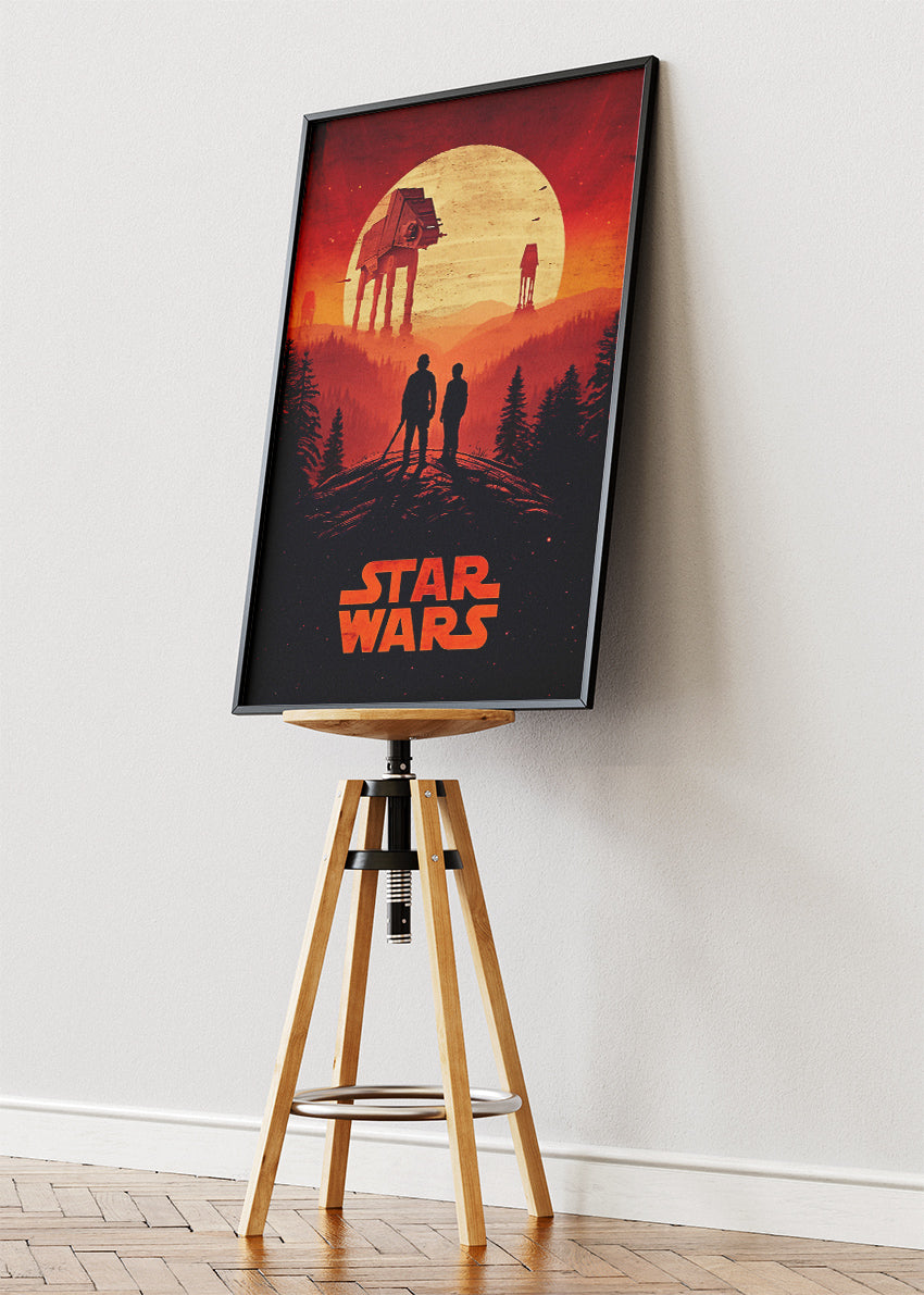 Star Wars Sunset AT-AT Silhouette Portrait Canvas & Poster Print – AI PRINT LAB