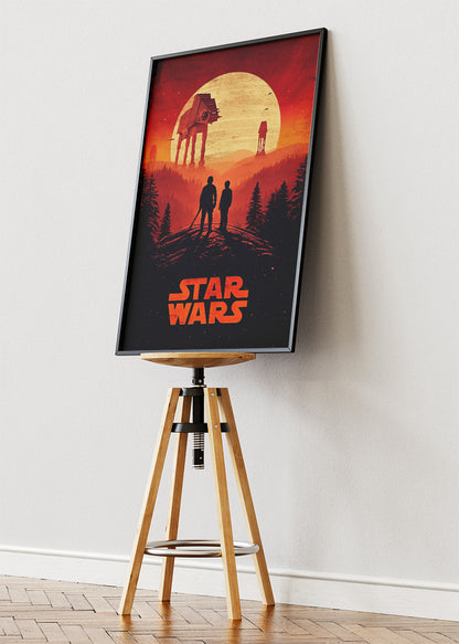Star Wars Sunset AT-AT Silhouette Portrait Canvas & Poster Print – AI PRINT LAB