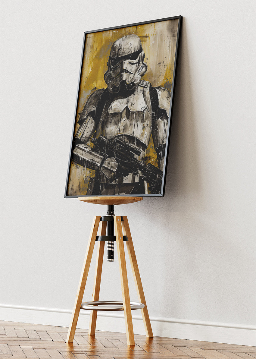 Stormtrooper Vintage Grunge Portrait Canvas & Poster Print – AI PRINT LAB