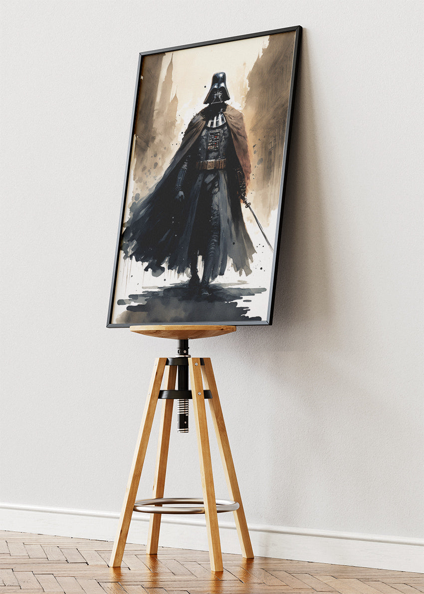 Darth Vader Urban Watercolor Portrait Canvas & Poster Print – AI PRINT LAB