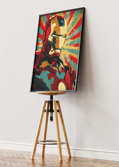Iron Man Retro Pop Art Portrait Canvas & Poster Print – AI PRINT LAB