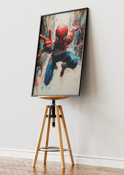 Spider-Man Dynamic Action Portrait Canvas & Poster Print – AI PRINT LAB
