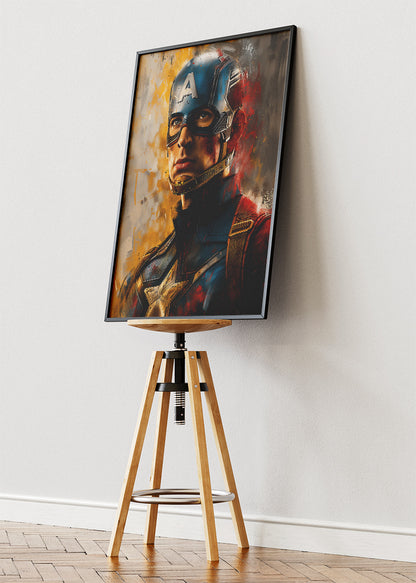 Captain America Cinematic Portrait Canvas & Poster Print – AI PRINT LAB