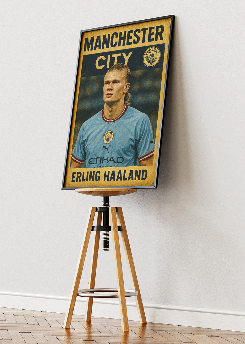 Manchester City Erling Haaland Wall Art | Iconic Football Poster & Canvas