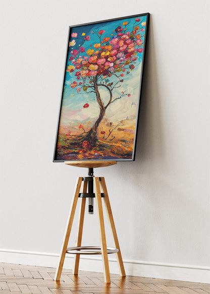Colorful Blossom Tree Abstract Landscape Canvas & Poster Print – AI PRINT LAB