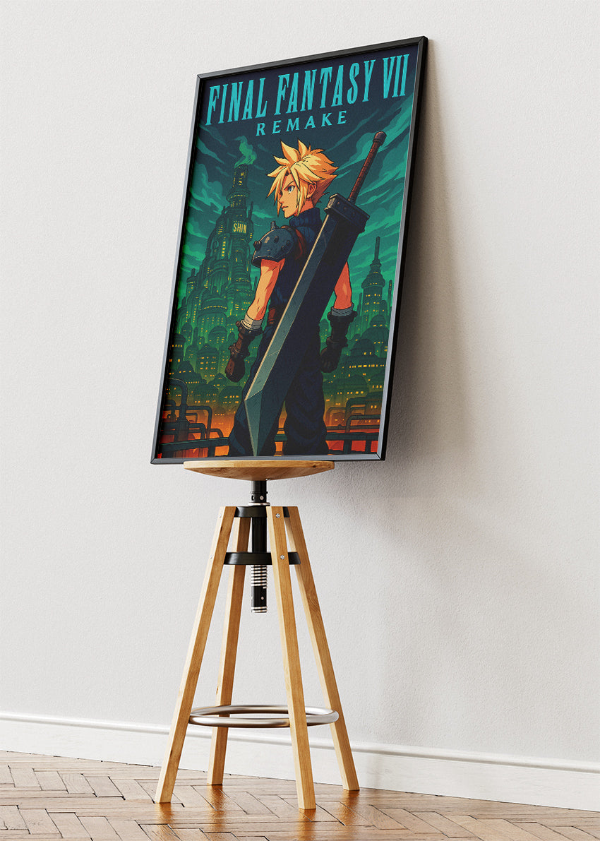 Epic Fantasy RPG Wall Art Poster & Canvas – Futuristic City Gaming Artwork