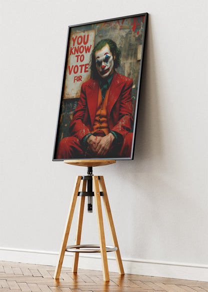 Joker Vote Poster Cinematic Portrait Canvas & Poster Print – AI PRINT LAB