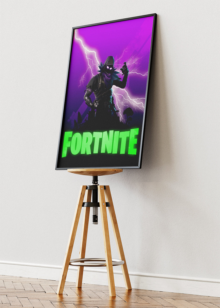 Fortnite Gaming Wall Art Poster & Canvas – Neon Storm Action Artwork