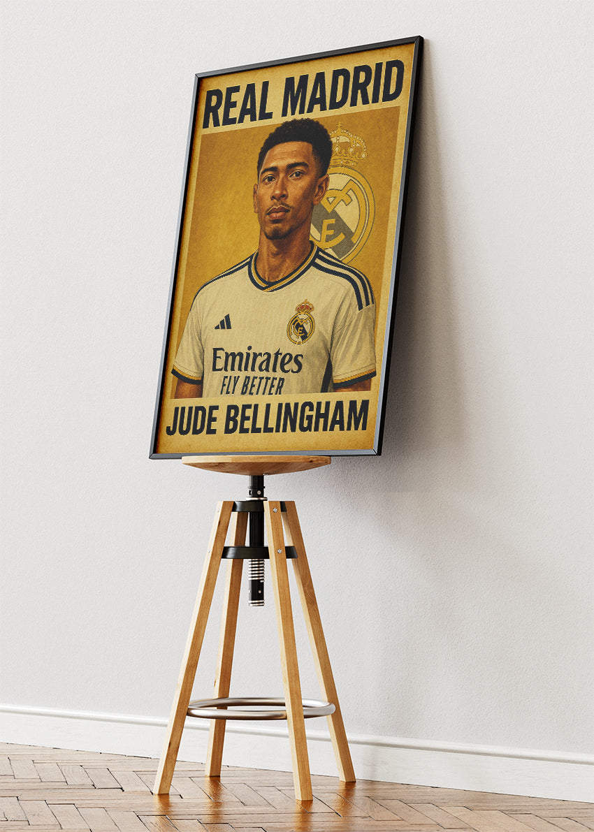 Real Madrid Jude Bellingham Wall Art | Iconic Football Poster & Canvas