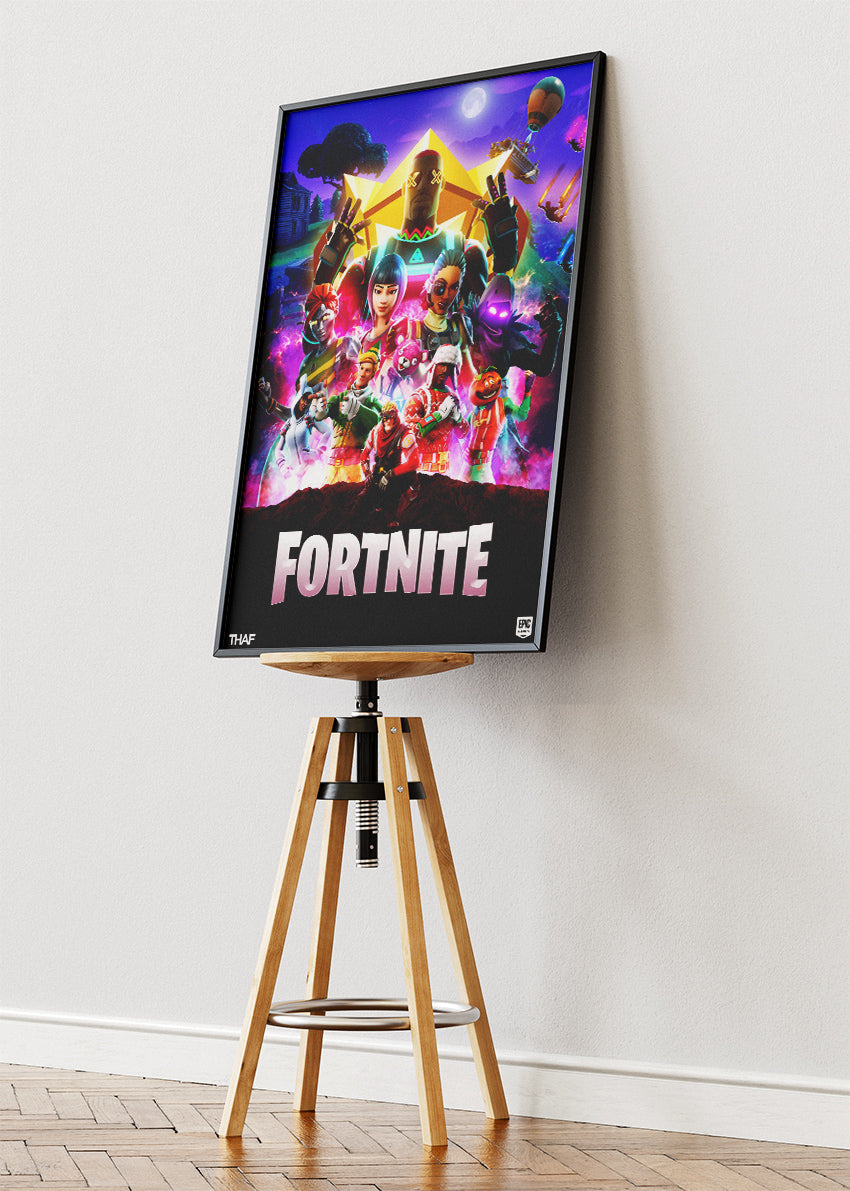Multiplayer Fortnite Wall Art Poster & Canvas – Neon Hero Gaming Artwork