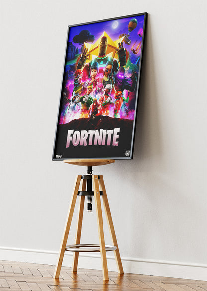Multiplayer Fortnite Wall Art Poster & Canvas – Neon Hero Gaming Artwork
